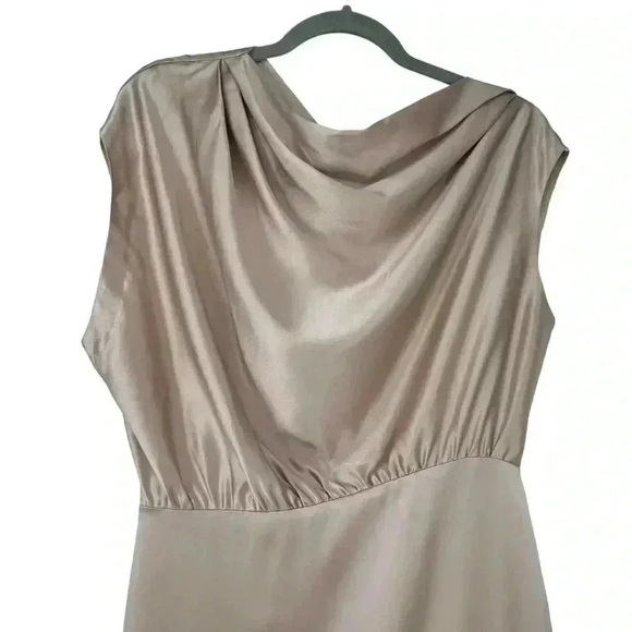 The Sei 100% Silk Draped One-Shoulder Mini Dress Champagne Pink Size 6 $747 - Picture 9 of 15